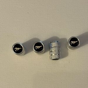 Mustang Valve Stem Caps in Silver Set of 4 NWT